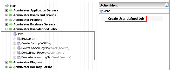 Figure 1:Server Manager - Administer user defined jobs